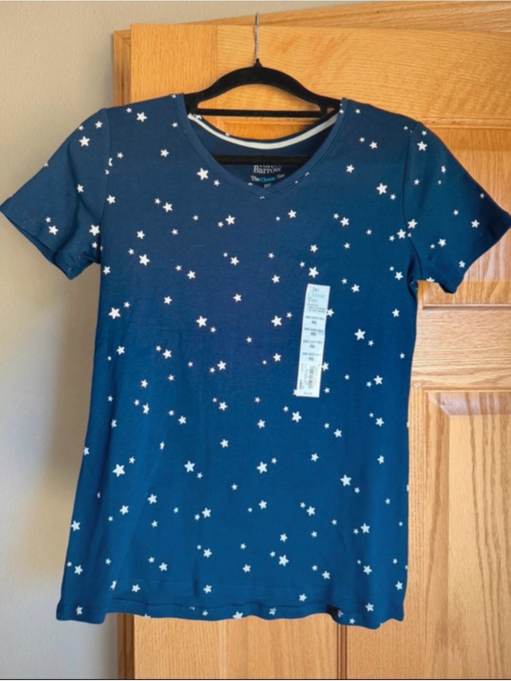 Croft & Barrow Women's V-Neck Short Sleeve Star Print T-Shirt PXS Cosmic America